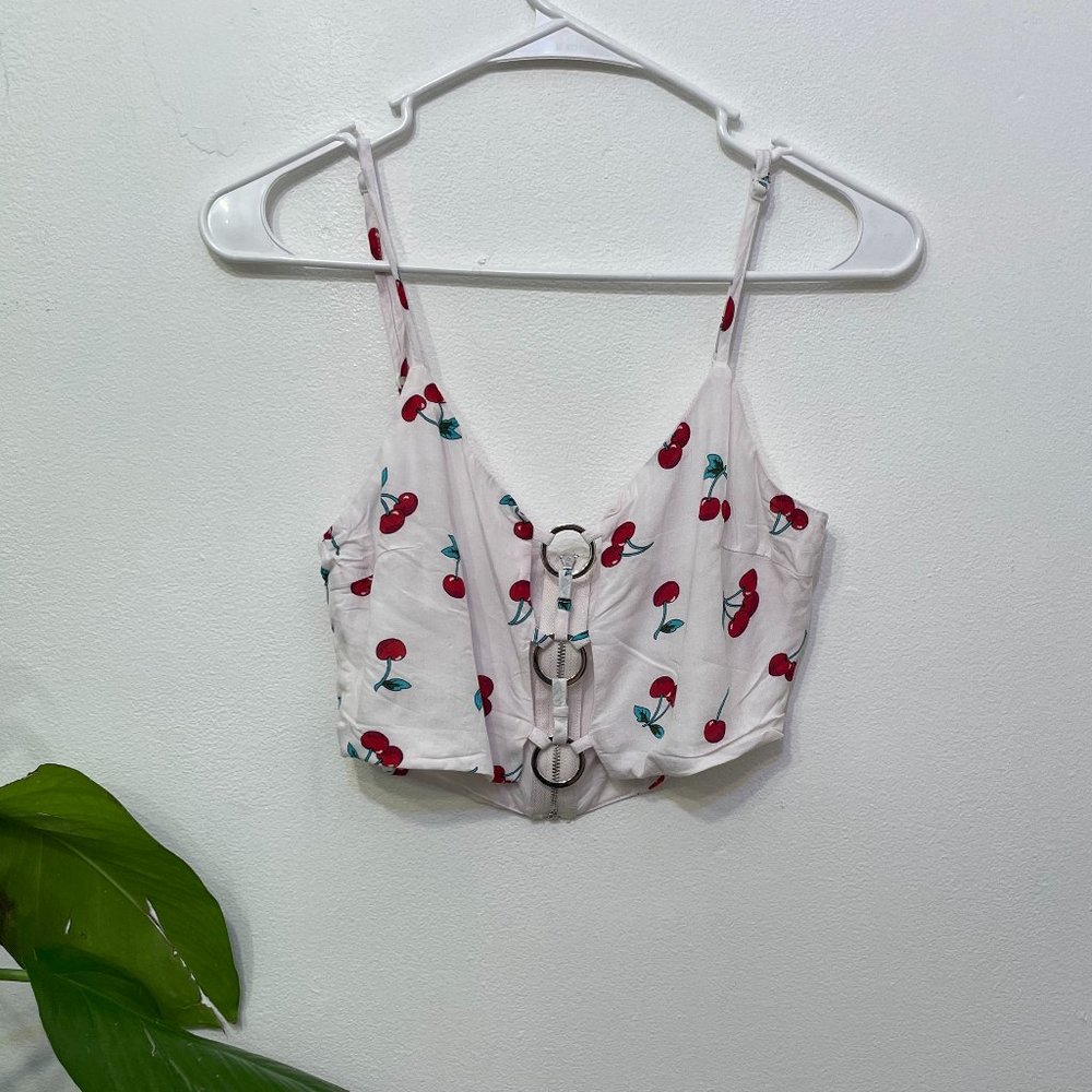 Millau Cherry Print Crop Top